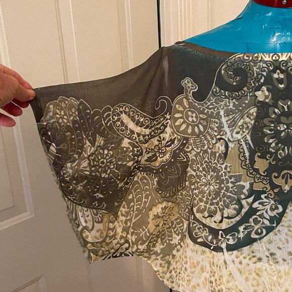 Studio Y Boho Oversize Elastic Waist Short Sleeve Women Top Size M - Picture 3 of 7